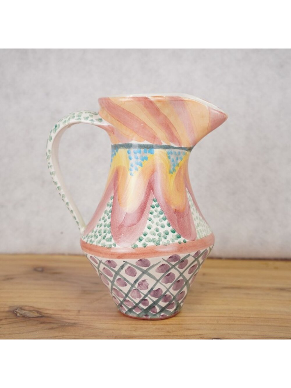 Vintage 1990's Mackenzie Childs 100 oz Keukenhof Pitcher/Vase 10" Tall Read